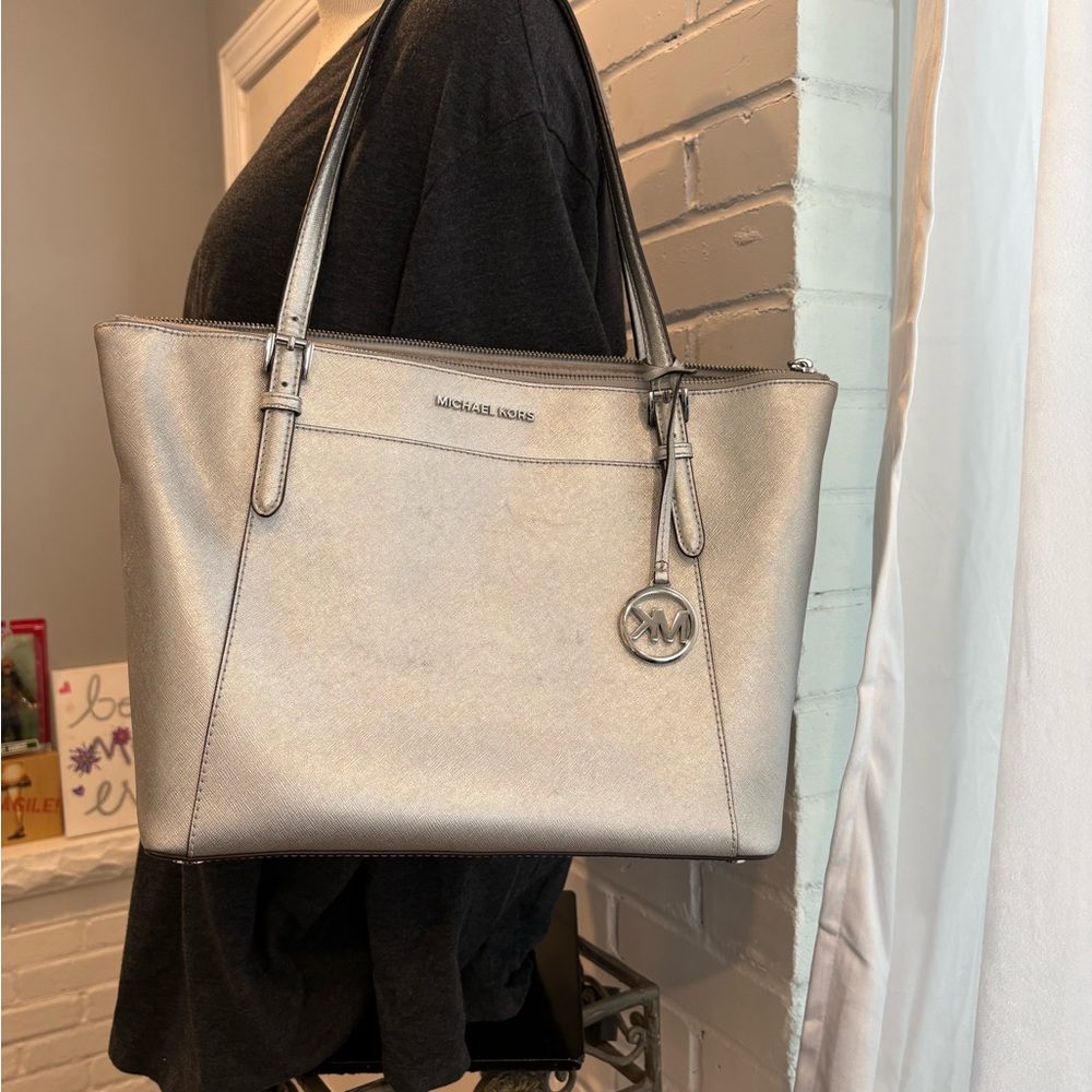 Michael Kors Metallic Silver Tote